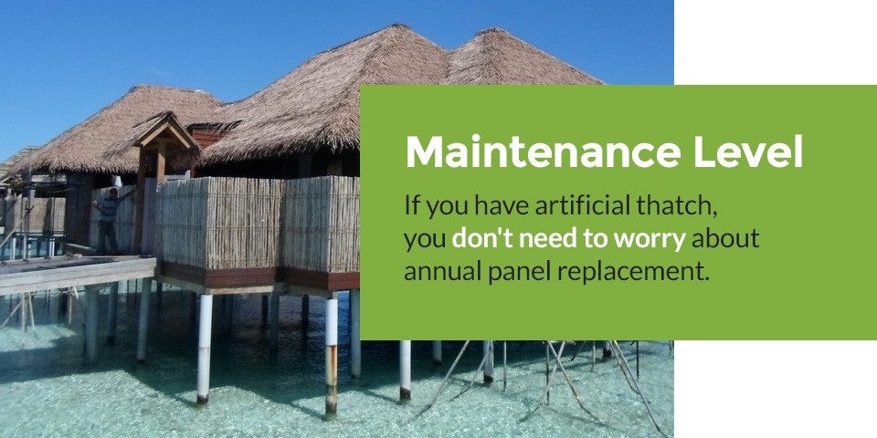 Low maintenance artificial thatch