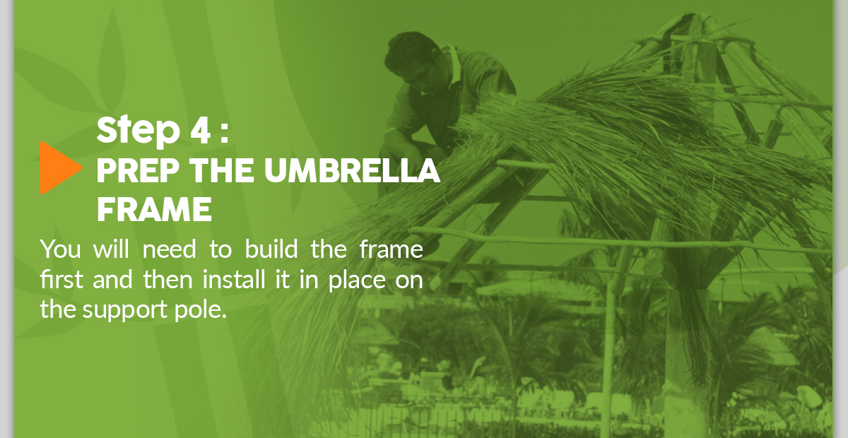 Prepping the Thatch Umbrella Frame